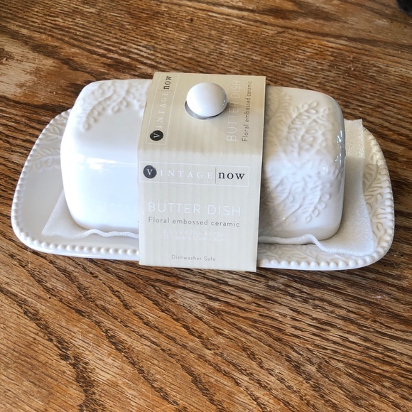 Country Farmhouse White Butter Dish Country Farmhouse White Butter Dish